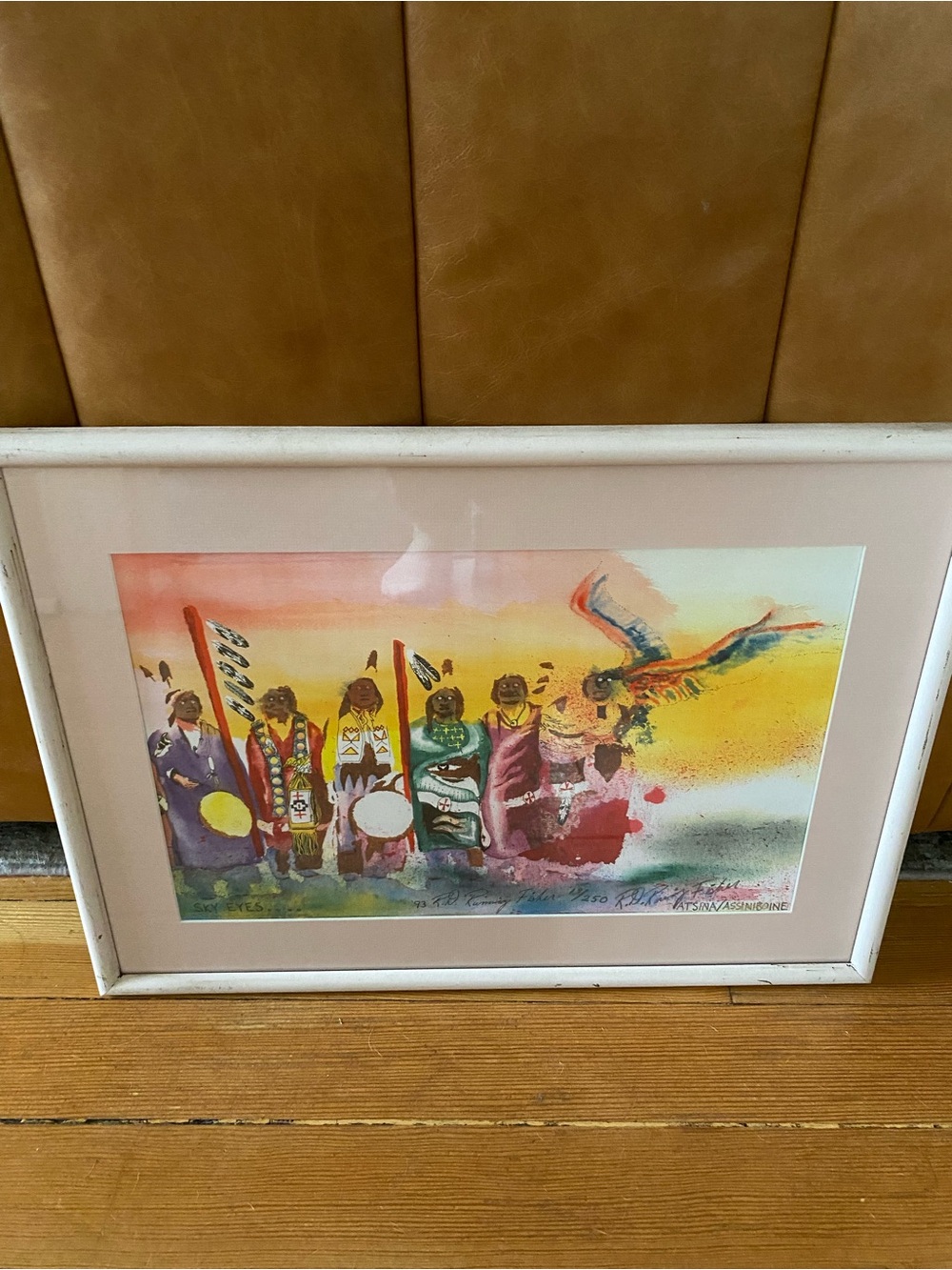 Vintage Framed Art Print “Sky Eyes” Robert Running Fisher Upham Signed Numbered